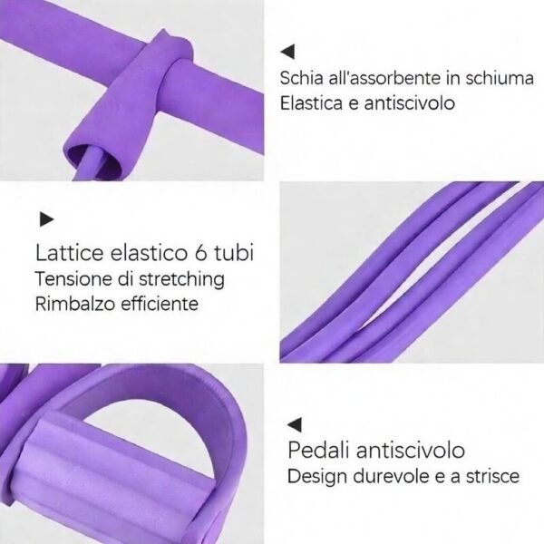 banda di resistenza multifunzionale a 6 tubi, corda elastica